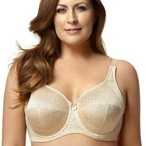 NEW Elila Leopard Lace Soft Cup Full Coverage Bra in Nude Size 34H